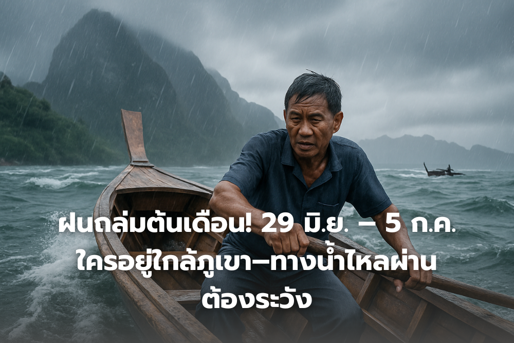 ฝนถล่มต้นเดือน! 29 มิ.ย. – 5 ก.ค. ใครอยู่ใกล้ภูเขา–ทางน้ำไหลผ่าน ต้องระวัง